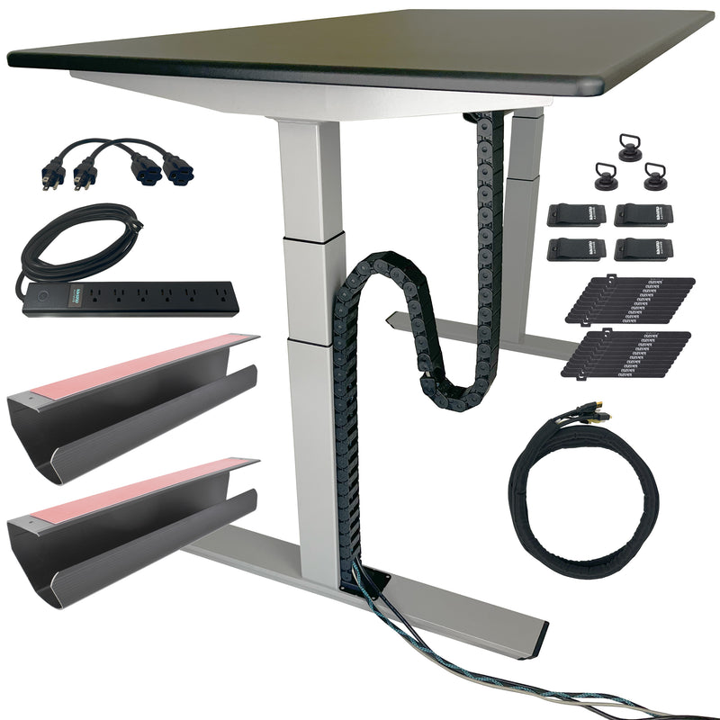 PivyCord-Vez Flexible Raceway Cable Management System for Variable Height Desks/Tables